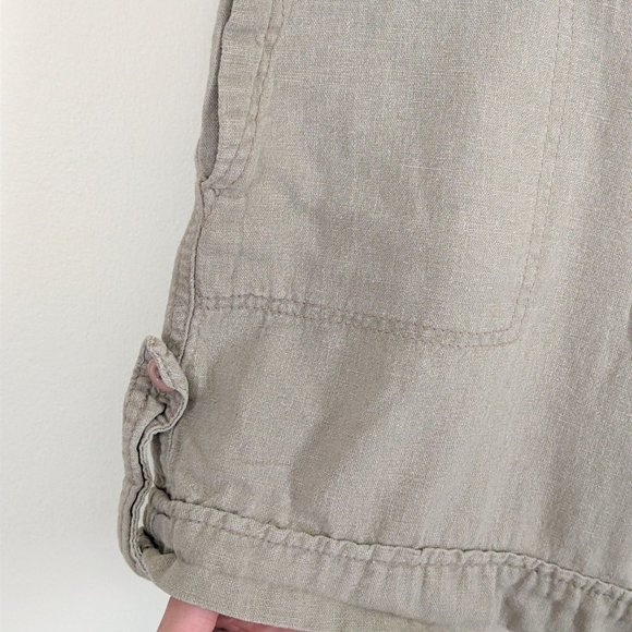 AB Studio Casual Beige Shorts Linen Blend Lightweight Side Pockets, Women's Sz 8 - Picture 2 of 8